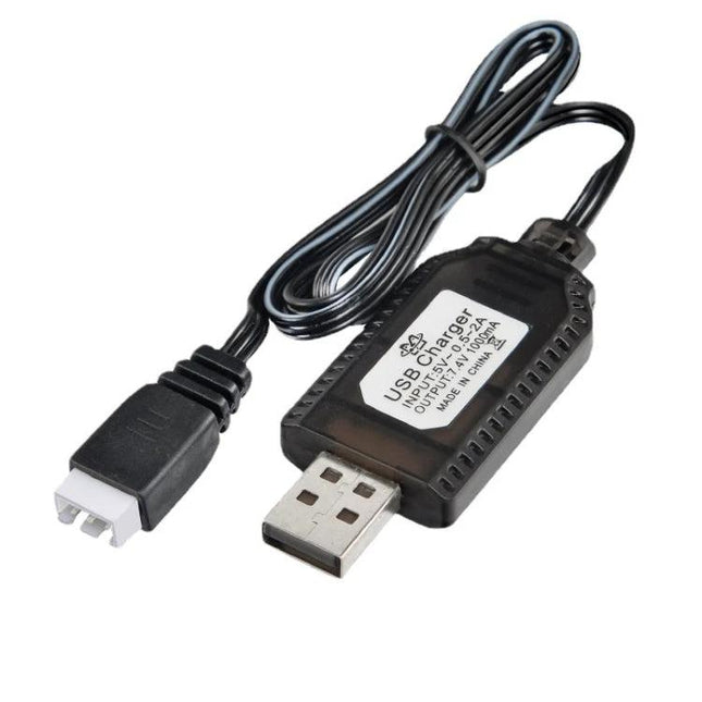 7.4V Lithium Battery USB Charger for Toys and Appliances compact USB charger cable for recharging toy and small appliance batteries
