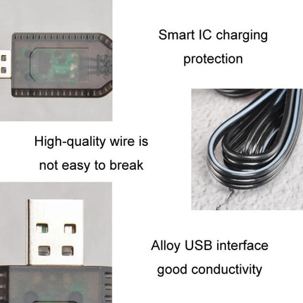 7.4V Lithium Battery USB Charger for Toys and Appliances with smart IC protection, alloy USB interface and durable wire for parents and hobbyists