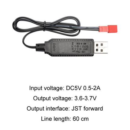USB Charging Cable for Rechargeable Batteries in Toys and Appliances - JST connector, USB-A charger cable, 3.6–3.7V output, 60cm