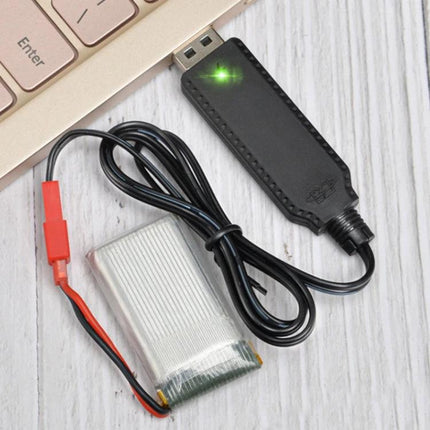 USB Charging Cable for Rechargeable Batteries in Toys and Appliances - JST-compatible USB cable charging small lithium battery from laptop USB port