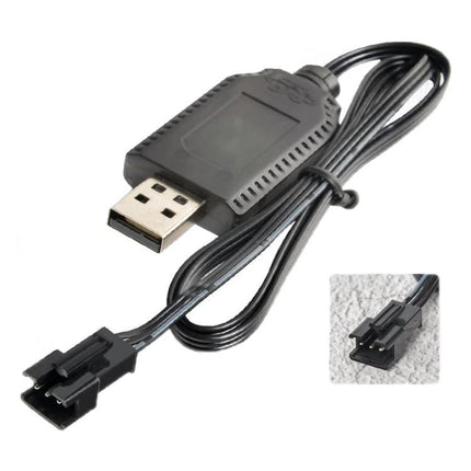 USB Charging Cable for Rechargeable Batteries in Toys and Appliances - SM-3P USB to battery connector cable for toys and small appliances