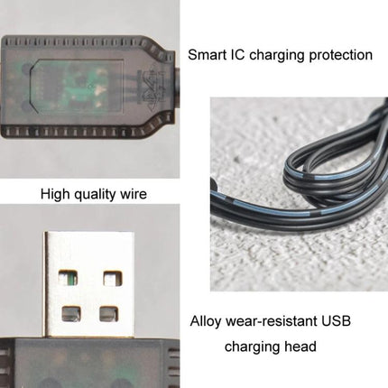 USB Charging Cable for Rechargeable Batteries in Toys and Appliances with SM-3P connector, smart IC protection and alloy USB charging head