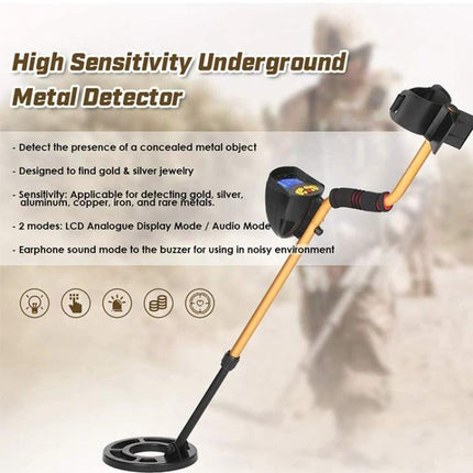 Portable Underground Metal Detector for Outdoor Exploration handheld detector with 8-inch coil for finding coins jewelry in parks beaches and fields