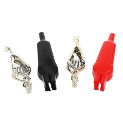 Alligator Clips For Car Battery Charging 75mm Length zinc alloy contacts red and black insulated set for charger leads and testing