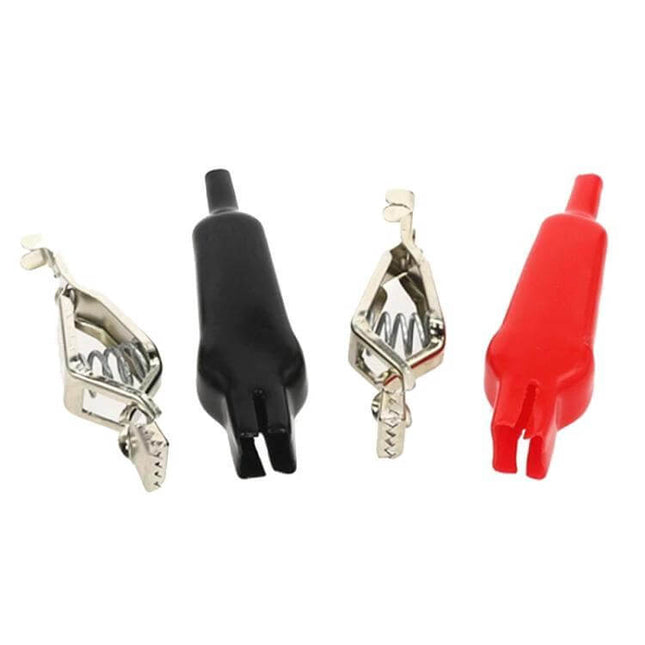 Alligator Clips For Car Battery Charging 75mm Length zinc alloy contacts red and black insulated set for charger leads and testing