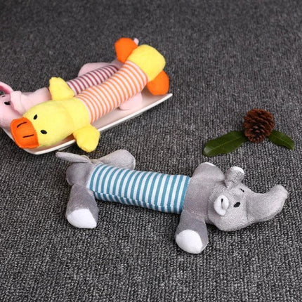 Cute Plush Toys for Pets During Everyday Home Playtime - soft striped plush animal toys for dogs and cats during home play