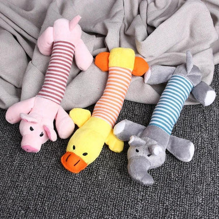 Cute Plush Toys for Pets During Everyday Home Playtime soft striped animal plush toys for dogs and cats, PP cotton for gentle everyday play