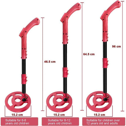 Goint Metal Detector for Children's Outdoor Treasure Hunts - red adjustable kids metal detector for beach park backyard treasure hunts, 46.5-96cm height