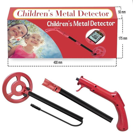 Goint Metal Detector for Children's Outdoor Treasure Hunts - red kids metal detector with coil, shaft and handle for park and beach treasure hunting