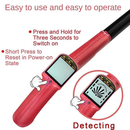 Goint Metal Detector for Children's Outdoor Treasure Hunts - red kids handheld detector with easy one-button operation and LCD detecting display