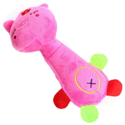 Plush Toys for Daily Dog Play and Teething Fun pink plush rattle toy for puppies and adult dogs to chew and play