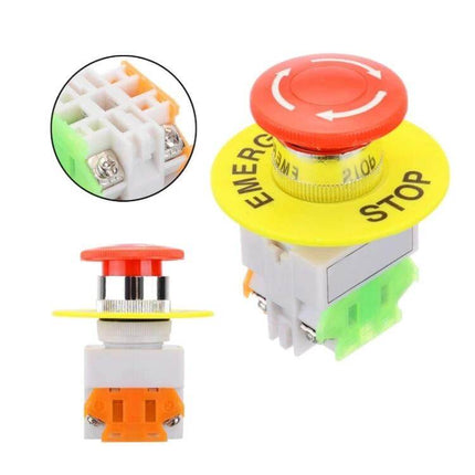 Elevator Emergency Stop Mushroom Head Button for Safety Circuits compact red mushroom head emergency stop with yellow flange and terminal block