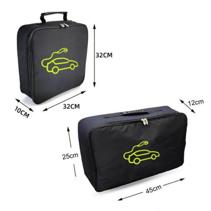 Electric Car Fireproof Charger Storage Bag for Cords - black waterproof fireproof trunk organizer with ergonomic handle