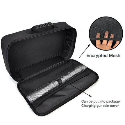 Electric Car Fireproof Charger Storage Bag for Cords - black fireproof waterproof trunk organizer with handle and mesh pocket