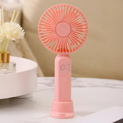 Portable Handheld Mini Fan for Outdoor and Indoor Cooling - Compact Pink Rechargeable Handheld Fan With 3 Speed Levels