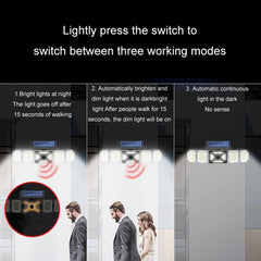 Lámpara solar de pared con control remoto, luz LED con sensor de triple rotación, luz de inundación