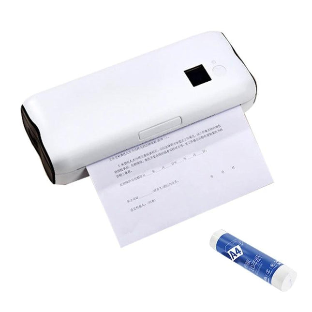 Bluetooth Portable Thermal Printer for Mobile Printing - compact white mobile printer producing clear ink-free document prints from phone or tablet