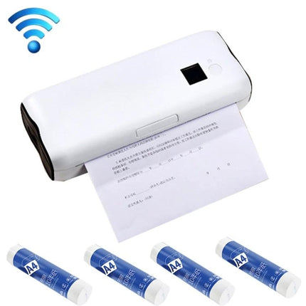 Bluetooth Portable Thermal Printer for Mobile Printing compact white mobile printer producing clear inkless A4 prints for study and field use