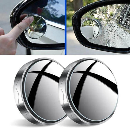 Compact Round Blind Spot Mirror with Suction Cup for Car Safety — compact round mirror attached to side mirror for expanded rear visibility