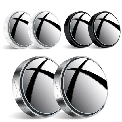 Compact Round Blind Spot Mirror with Suction Cup for Car Safety — pair of compact round mirrors for rearview blind spot visibility