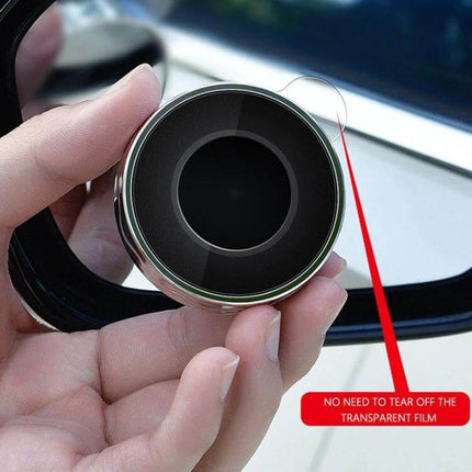 Compact Round Blind Spot Mirror with Suction Cup for Car Safety - handheld round suction blind spot mirror attached to rearview mirror