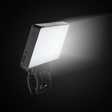 Compact Light for Outdoor Photography and Live Streaming - portable LED panel on handlebar mount for vloggers and sunset shoots