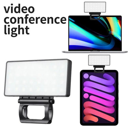 Compact Light for Outdoor Photography and Live Streaming mounted on laptop and tablet for outdoor vlogs and live streaming
