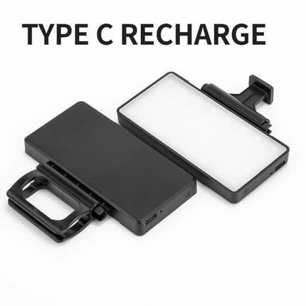 Compact Light for Outdoor Photography and Live Streaming portable Type-C rechargeable LED panel with adjustable clip for vlogging and sunset shoots