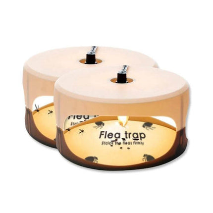 Pet Flea Lamp Trap Set With 8 Regional Plugs For Home Use - two non-toxic light traps for pet bedding and rugs, 18.5 x 11 cm each