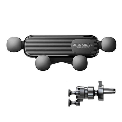 Black Vehicle Air Outlet Gravity Phone Holder For Cars - compact black car air vent phone mount for 4.7-7" smartphones, gravity-damped secure grip