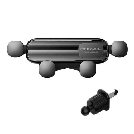 Black Vehicle Air Outlet Gravity Phone Holder For Cars compact black gravity-damped car vent mount for 4.7–7" smartphones
