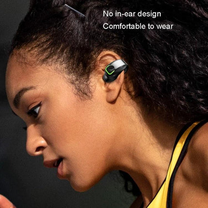 GD28 IPX4 Waterproof Single-ear Lightweight Clip Ear Bluetooth Earphone, GD28 Single Black, GD28 Single White - model shown worn
