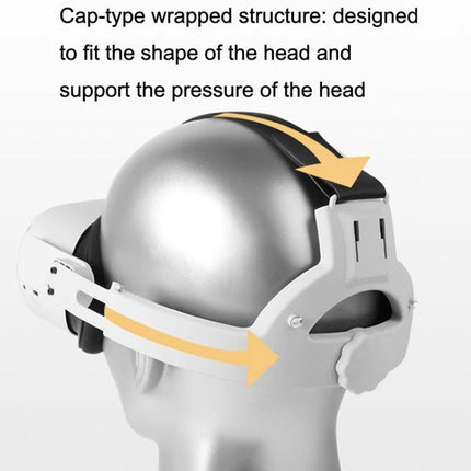 Hifylux Comfortable Adjustable Headband for Oculus Quest 2 VR Use cap-type ergonomic rear strap showing weight distribution and pressure relief