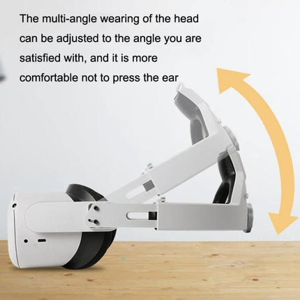 Hifylux Comfortable Adjustable Headband for Oculus Quest 2 VR Use showing adjustable cap-style strap and multi-angle support for extended comfort