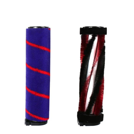 Dreame Soft Carpet Brush for Effective Home Vacuum Cleaning — replacement soft roller brush with red-black bristles and blue fabric cover for Dreame vacuums