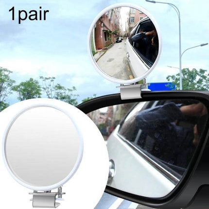 Car Rearview Mirror for Blind Spot Assistance in Black, White, Silver – ABS clip-on mirror showing blind spot view
