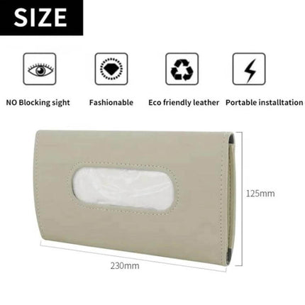 Car Sun Visor Tissue Holder Black For Easy Driving Access - black PU visor tissue pouch 230x125mm, no blocking sight, eco-friendly leather, portable installation