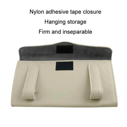 Car Sun Visor Tissue Holder Black For Easy Driving Access - black PU visor tissue holder with nylon adhesive tape closure and hanging straps
