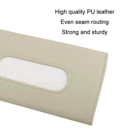Car Sun Visor Tissue Holder Black For Easy Driving Access - black PU leather holder with neat seam and oval tissue dispensing window