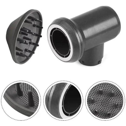 Airwarp Diffusion Nozzle Attachment For Dyson Hair Dryer With Adapter - black nylon diffuser and adapter for faster drying and volume