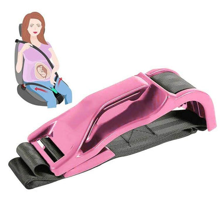 Pregnant Car Seat Belt Protector For Belly Comfort ABS plastic pink ribbon support for expectant mothers, eases belt pressure on abdomen during car trips