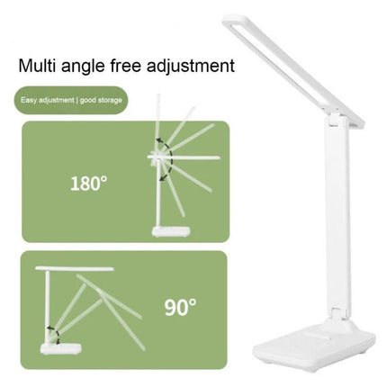 Foldable Desk Lamp for Daily Home Work and Study Sessions - white adjustable desk lamp showing 180° and 90° multi-angle positions