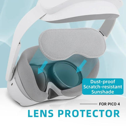 PICO 4 Hifylux VR Glasses Lens Protector in Light Grey fitted over PICO 4 lenses showing dust-proof, scratch-resistant protection