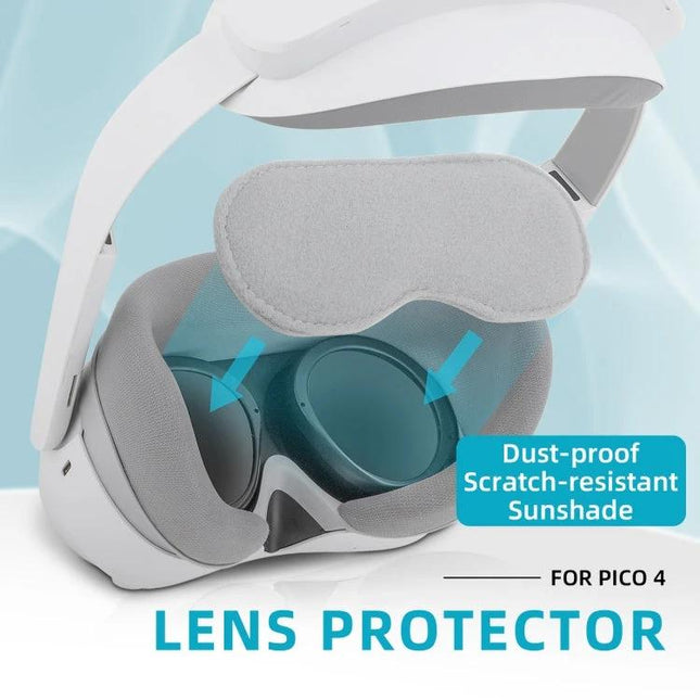 PICO 4 Hifylux VR Glasses Lens Protector in Light Grey fitted over PICO 4 lenses showing dust-proof, scratch-resistant protection