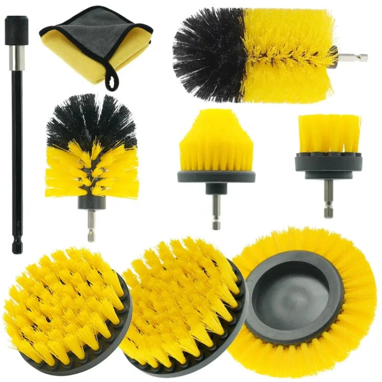 WRS-DS19 9 in 1 Electric Drill Crevice Cleaning Brushes Car Wash Tools Set, 9 in 1