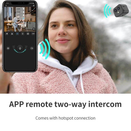 Wireless Dual Lens Camera for Home Security Monitoring with app remote two-way intercom, night vision and live WiFi viewing