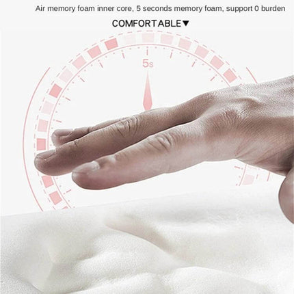 Car Lumbar Cushion Headrest Memory Foam For Daily Driving - hand pressing breathable 5s air memory foam demonstrating quick rebound and comfort support