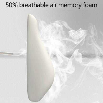 Car Lumbar Cushion Headrest Memory Foam For Daily Driving - slim white lumbar support showing 50% breathable air memory foam