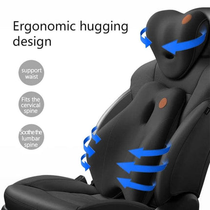 Car Lumbar Cushion Headrest Memory Foam For Daily Driving - ergonomic hugging design supporting thoracic, lumbar and tailbone