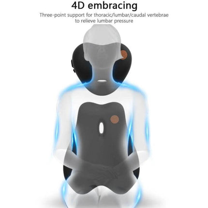 Car Lumbar Cushion Headrest Memory Foam For Daily Driving - 4D ring three-point support for thoracic, lumbar and tailbone comfort